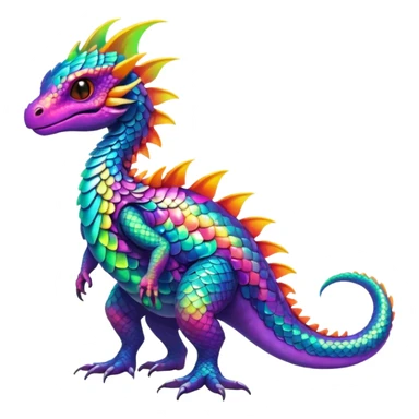 An exotic neon colorful unique bizarre eccentric Fakémon-creature (full body) sticker