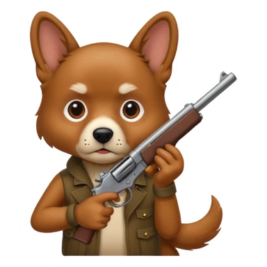 A DOG WITH A GUN sticker