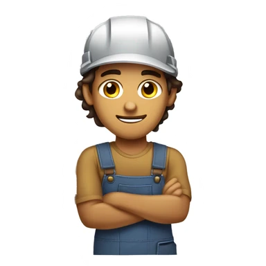 young Woodworker with miter saw caucasian dark hair sticker