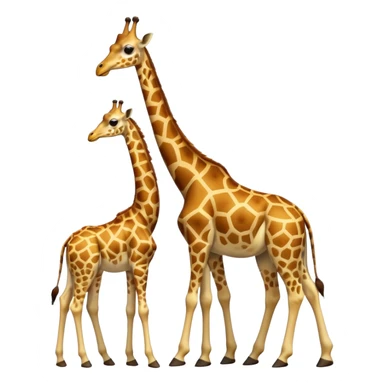High resolution giraffe with its baby sticker