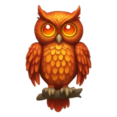 an owl with nine fiery tails sticker