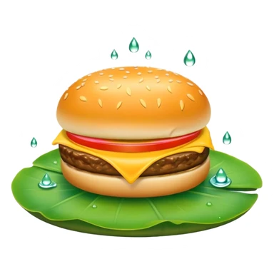 Cheese burger with Lilly pad   sticker