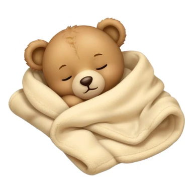 Baby Teddy Bear sleeping in a blanket  sticker