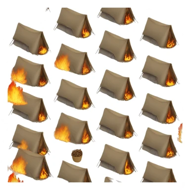 several tents around a fire sticker
