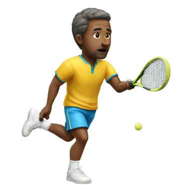 A man playing tennis while super focused sticker