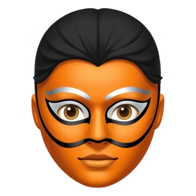 half black half orange mask sticker