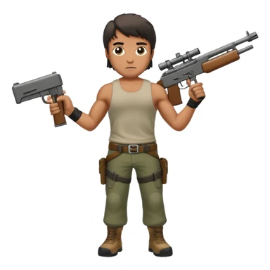 Rambo shooting, full body sticker