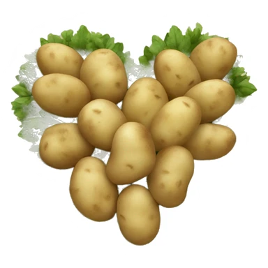 beige heart adorned with potatoes garland sticker