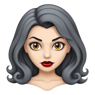 vampira com a cor de pele cinza, cabelo ondulados sticker