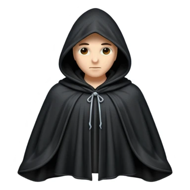 hooded cloak object icon, dark fabric cloak with deep hood, fantasy style, soft folds, 3D cartoon, mobile game icon style, centered, clean background, soft shadow, no text, no watermark
 
 sticker