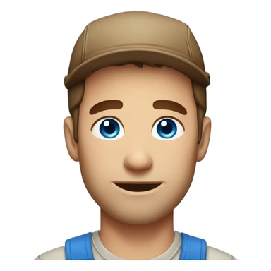 brown hair blue eyes man farmer  sticker