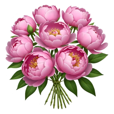 pink peonies bouquet sticker