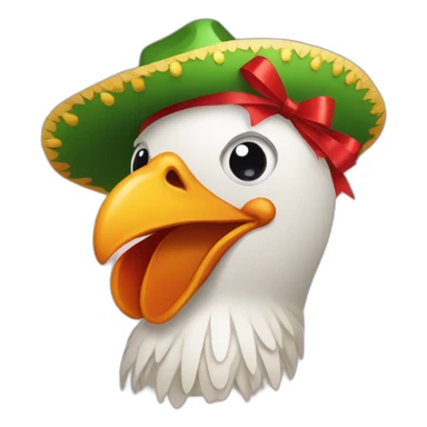 pollo con sombrero navideño sticker