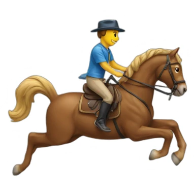 Un chat sur un cheval sticker