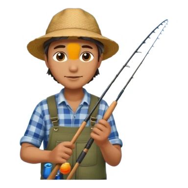 GRANJERO PESCANDO JUNTO A UN LAGO sticker