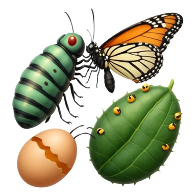 butterfly life cycle one by one  sticker