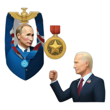 Putin getting medal of honor from Joe Biden sticker