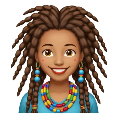 Woman with colorful beads in dreadlocks sticker