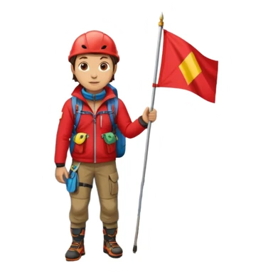 guide with flag in Mountain Climbing Team sticker