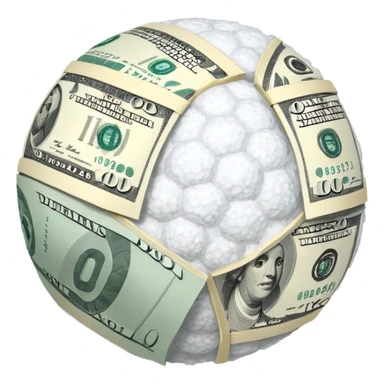 Snow ball with dollar bills  sticker
