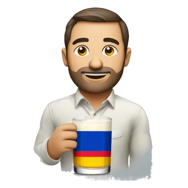 man in shirt with moldova flag drink alcohol sticker