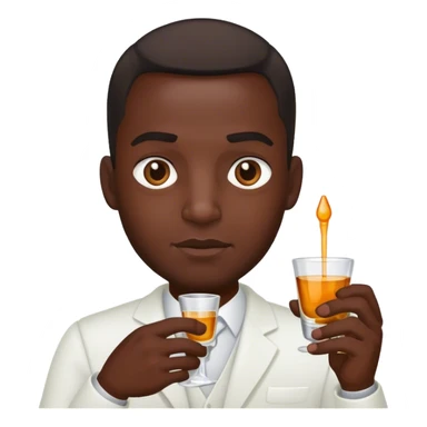 dark black man holding a shot sticker