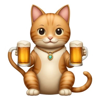 Eine tanzende Katze mit einem vollem Bierkrug im Wirtshaus. Mit musik sticker