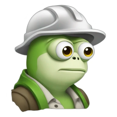 Sad pepe engineer sticker