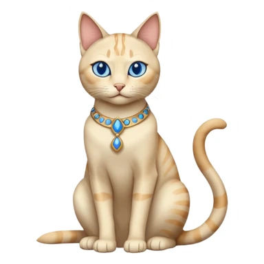 Egyptian cat full body sitting with blue eyes sticker