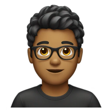 Boy with eyewear and hair black sticker