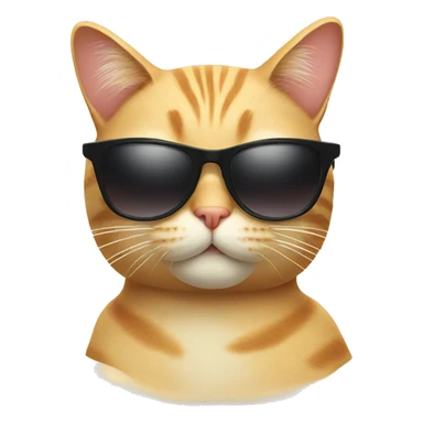 cat with sunglasses on the beach sticker