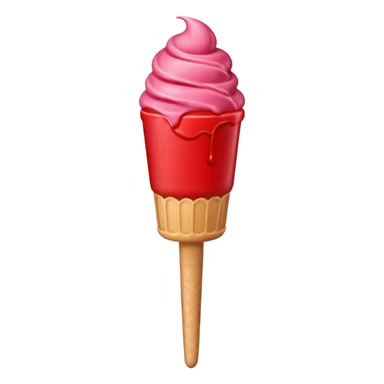 Red frozen juice ice cream on a stick 3d sticker