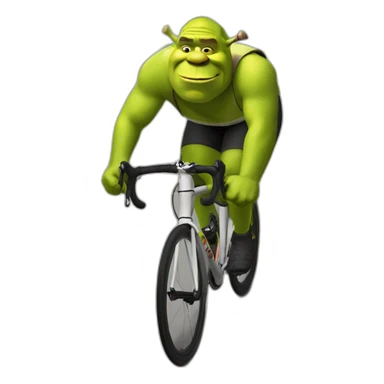 shrek racing on a road bike sticker