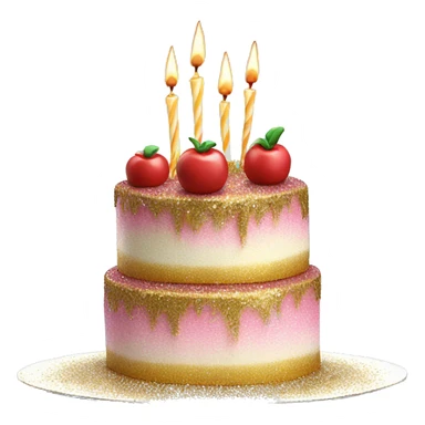 Realistic cake with glitter sticker