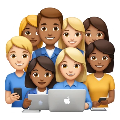 team of diverse people working together sticker