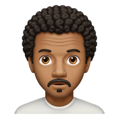 Black guy with jheri curl and slight beard scared sticker