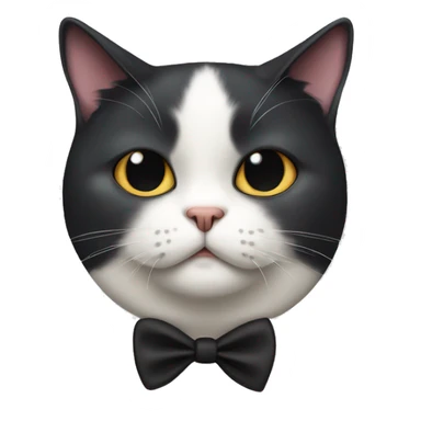 Fat tuxedo cat with spot on his nose sticker
