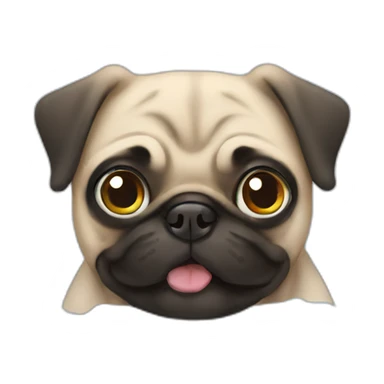 pug taking a bath sticker