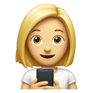 smiling person smartphone showing food sticker