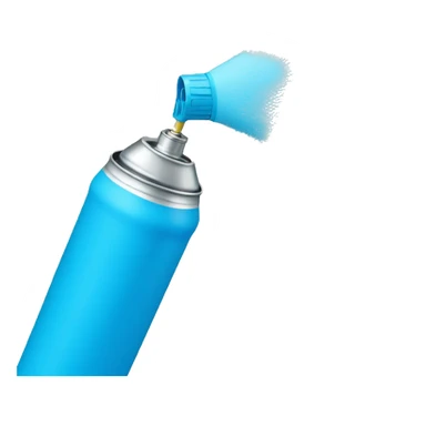 spray can spraying blue sticker
