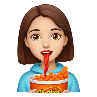 Hot Cheetos girl brunette sticker