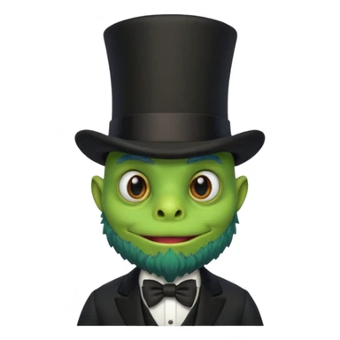 A murloc from World of Warcraft dressed as Abraham Lincoln sticker