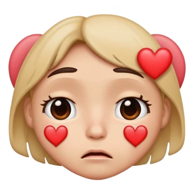 give me a pouting face (🥺)with heart eyes and crying hearts  sticker
