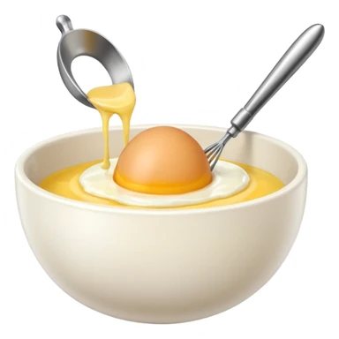 beaten egg in a bowl, There is a whisk inside the bowl. sticker