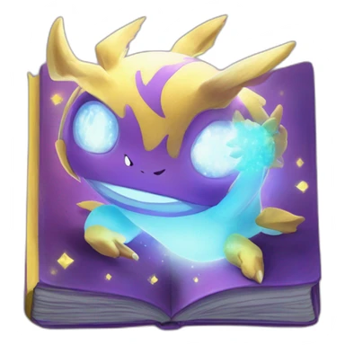 Pokemon enchanted book from the future, glow, shiney, there are pokemon sticker