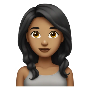Girl with beautiful black hair with blonde highlightd and brown eyes and tan skin sticker