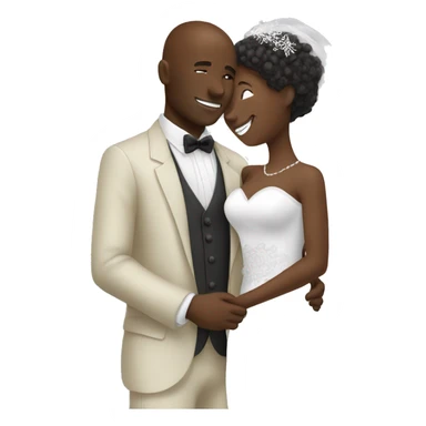 African groom and bride. Hugging each other. sticker