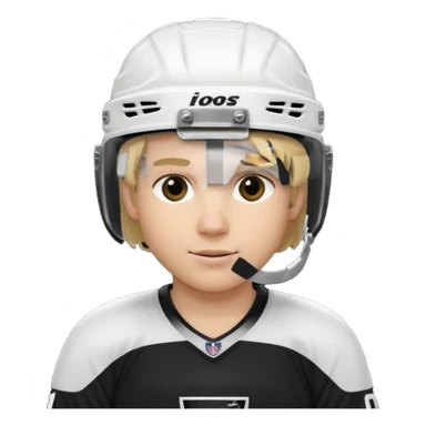 hockey player blonde hair black outfit helmet sticker