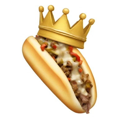 Cheesesteak with a crown on sticker