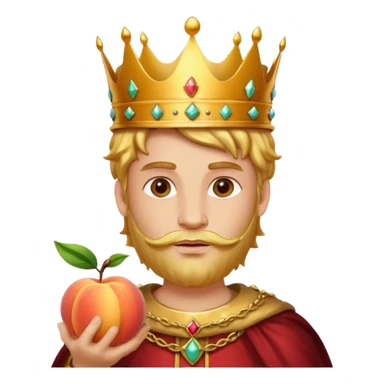 king and peach sticker